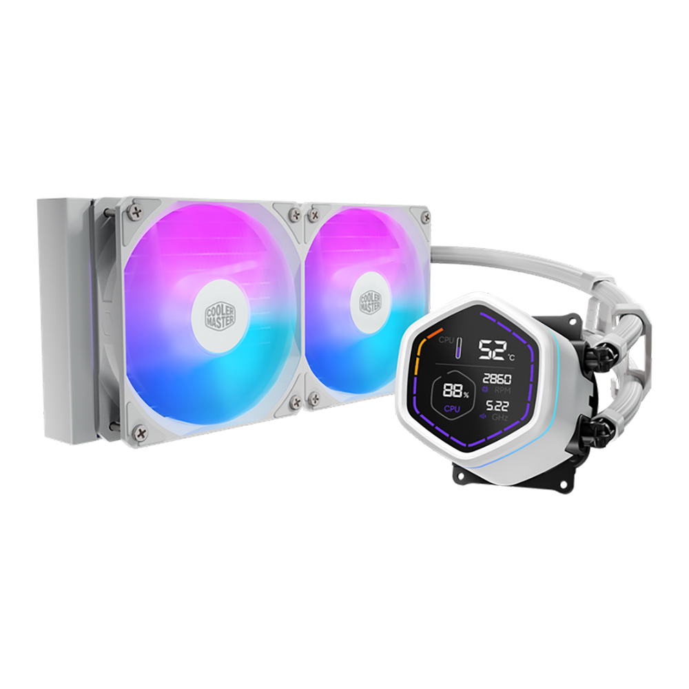 CPU LIQUID COOLER (ระบบระบายความร้อนด้วยน้ำ) COOLER MASTER MASTERLIQUID CORE NEX DIGITAL 240 ARGB - WHITE