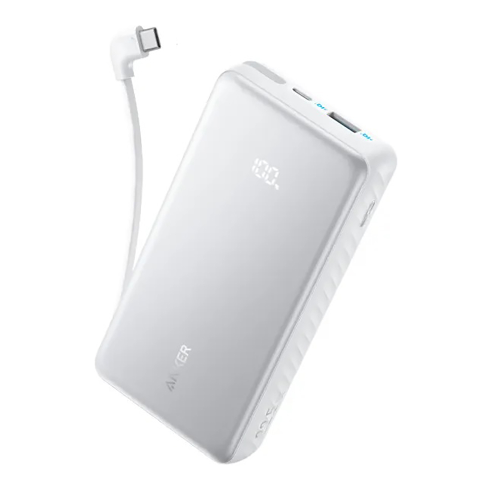POWER BANK (พาวเวอร์แบงค์) ANKER ZOLO - 20000mAh 22.5W FAST CHARGING WITH BUILT-IN USB-C CABLE WHITE A110EH21