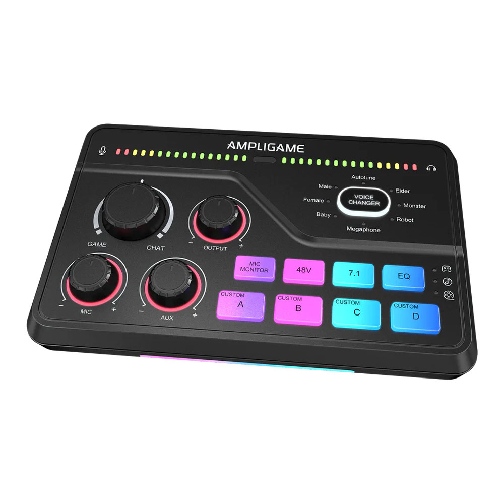 AUDIO MIXER (ออดิโอมิกเซอร์) FIFINE AMPLIGAME SC8 - GAMING AUDIO MIXER WITH RGB BLACK