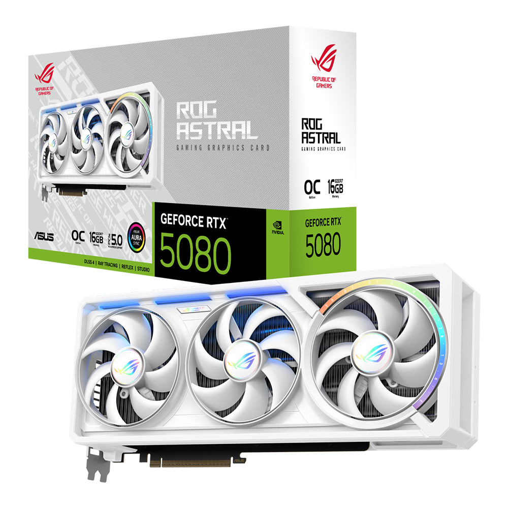 VGA (การ์ดแสดงผล) ASUS ROG ASTRAL GEFORCE RTX 5080 16GB GDDR7 WHITE OC EDITION