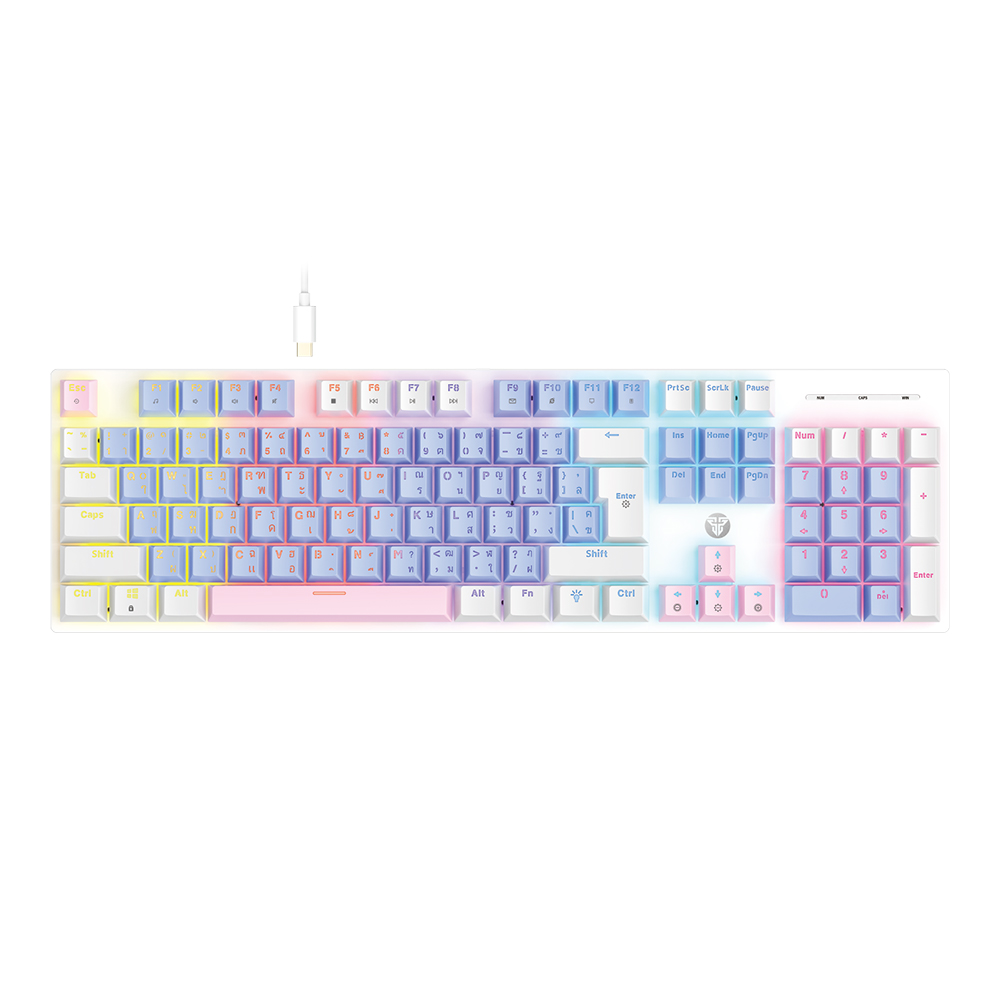KEYBOARD (คีย์บอร์ด) FANTECH MK889 PRO ATOM104 AME EDITION - RED SWITCH MULTI COLOR BACKLIT EN/TH PURPLE-WHITE