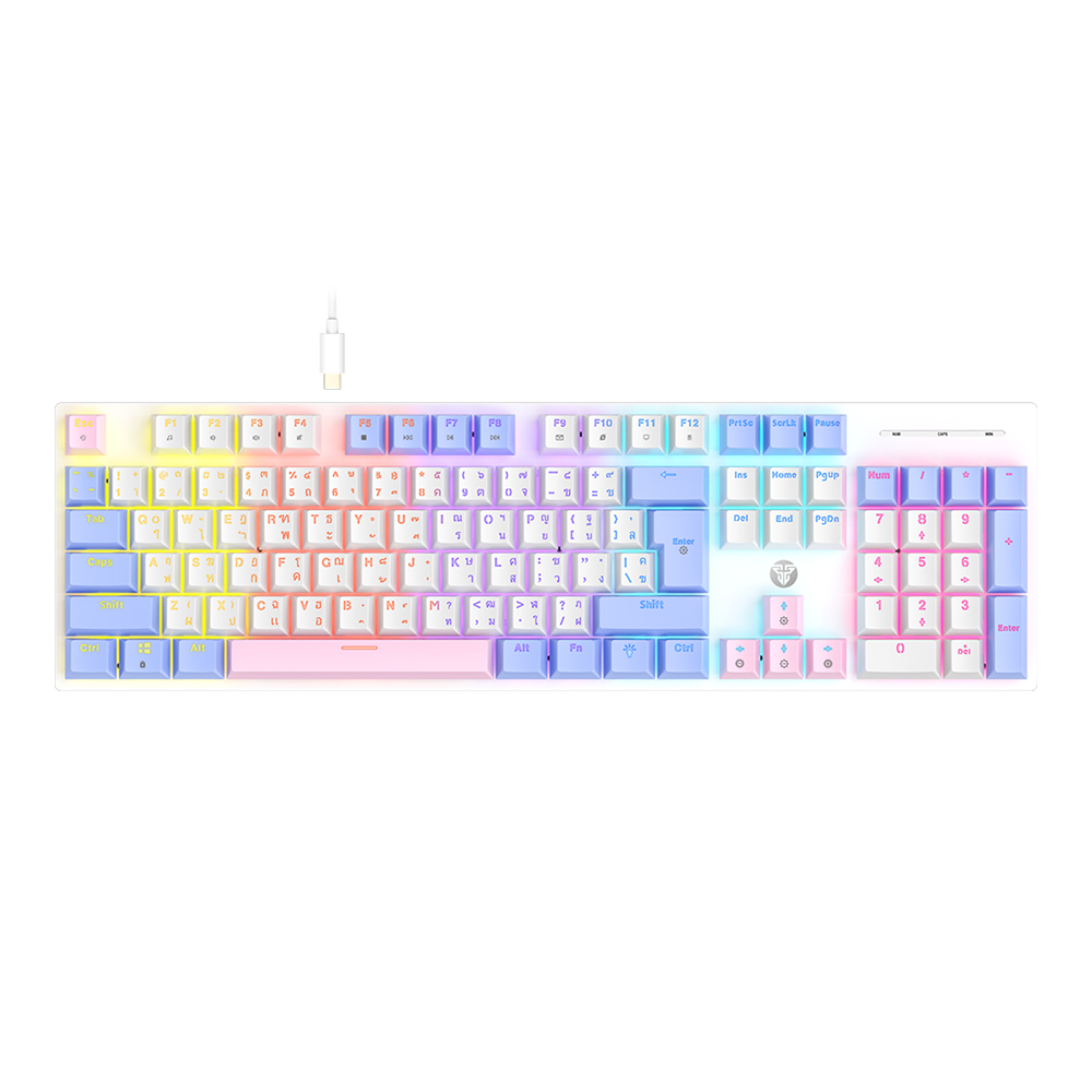 KEYBOARD (คีย์บอร์ด) FANTECH MK889 PRO ATOM104 AME EDITION - RED SWITCH MULTI COLOR BACKLIT EN/TH WHITE-PURPLE