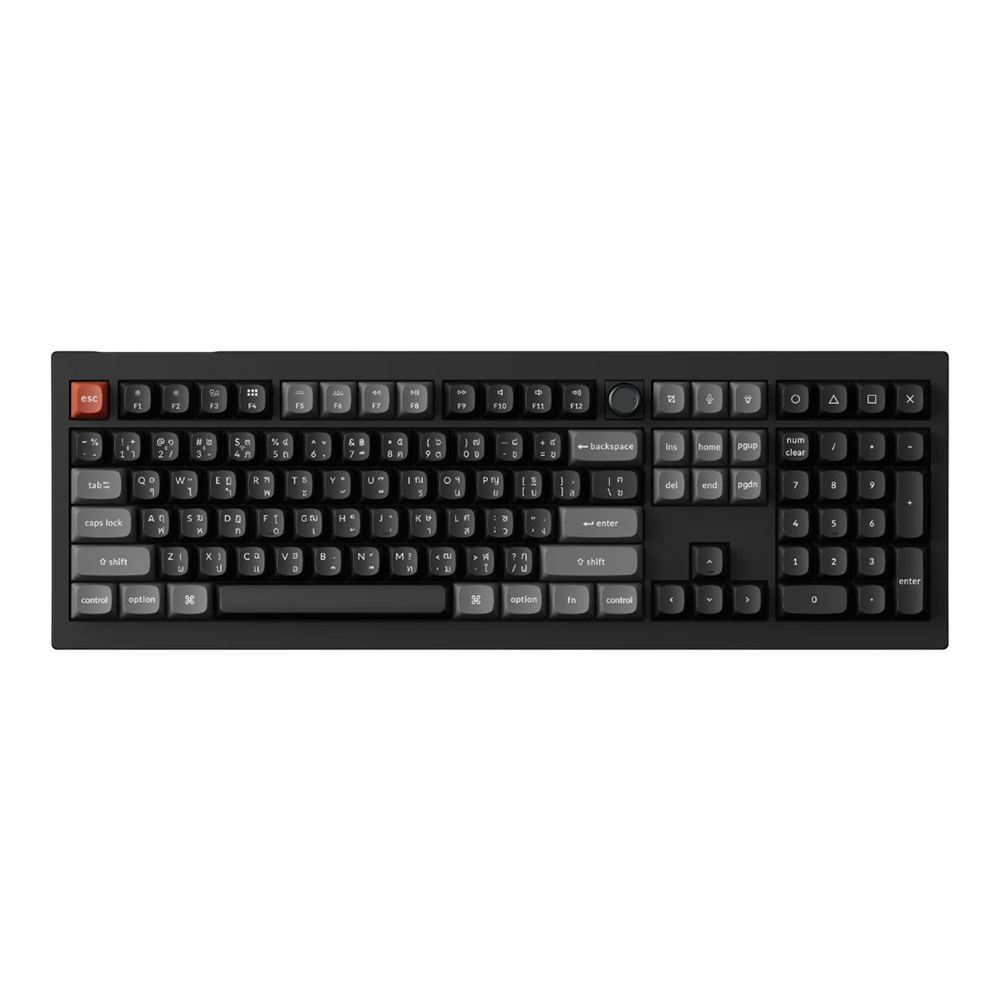 WIRELESS KEYBOARD (คีย์บอร์ดไร้สาย) KEYCHRON V6 ULTRA 8K - KEYCHRON SILK POM SWITCH - BANANA RGB EN/TH BLACK V6U-D4-TH