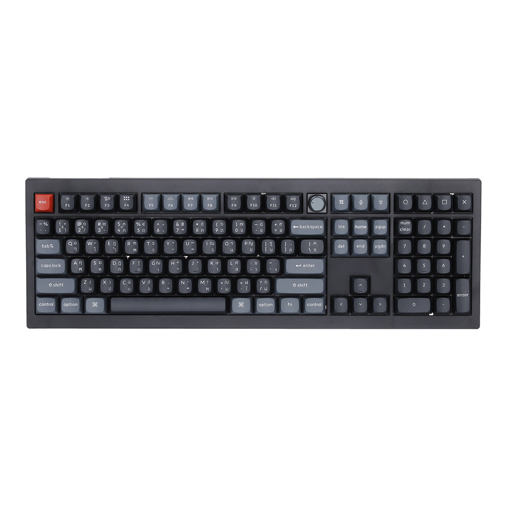 WIRELESS KEYBOARD (คีย์บอร์ดไร้สาย) KEYCHRON V6 ULTRA 8K - SILENT RED SWITCH RGB EN/TH BLACK V6U-D6-TH