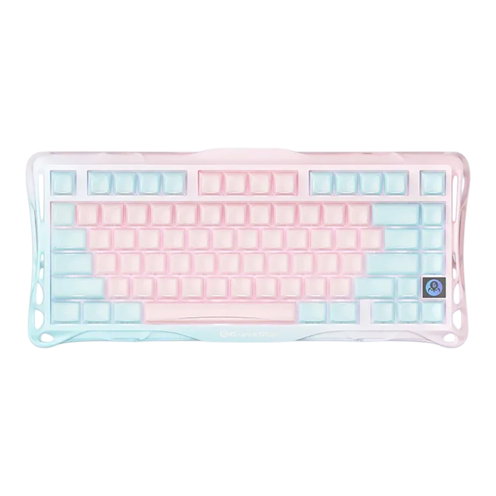 WIRELESS KEYBOARD (คีย์บอร์ดไร้สาย) GRAVASTAR MERCURY K1 LITE SPECIAL EDITION - GRAVASTAR STELLAR BLOOM LINEAR SWITCH RGB EN LUMEN ROSE