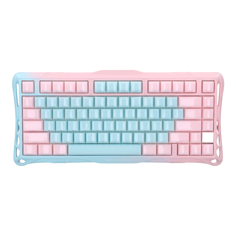 WIRELESS KEYBOARD (คีย์บอร์ดไร้สาย) GRAVASTAR MERCURY K1 LITE SPECIAL EDITION - GRAVASTAR STELLAR BLOOM LINEAR SWITCH RGB EN AURORA MIST