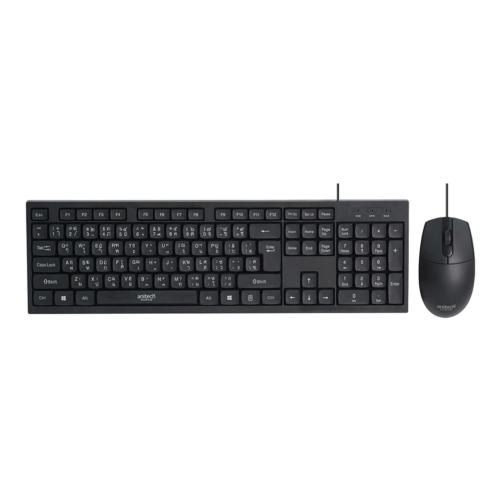 KEYBOARD & MOUSE (คีย์บอร์ดและเมาส์) ANITECH PA815 - BLACK