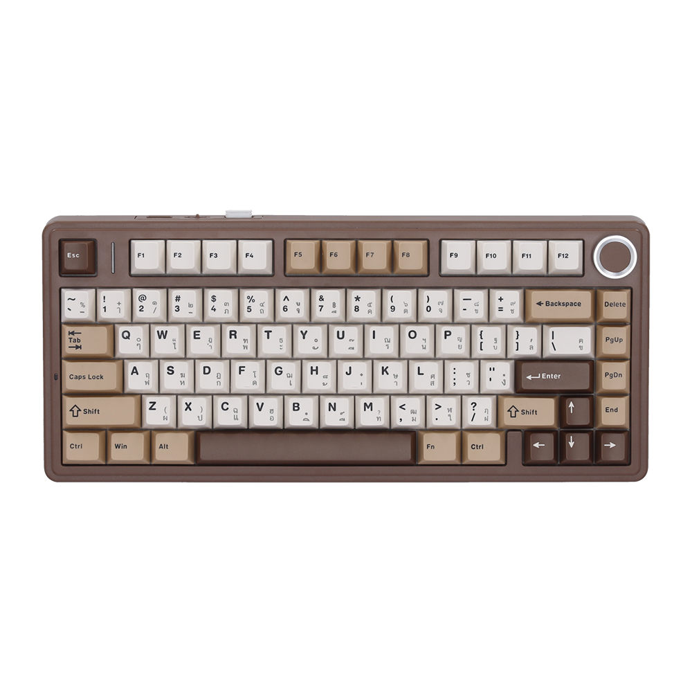 WIRELESS KEYBOARD (คีย์บอร์ดไร้สาย) AULA F75 - BARBIE SWITCH EN/TH RGB BROWN