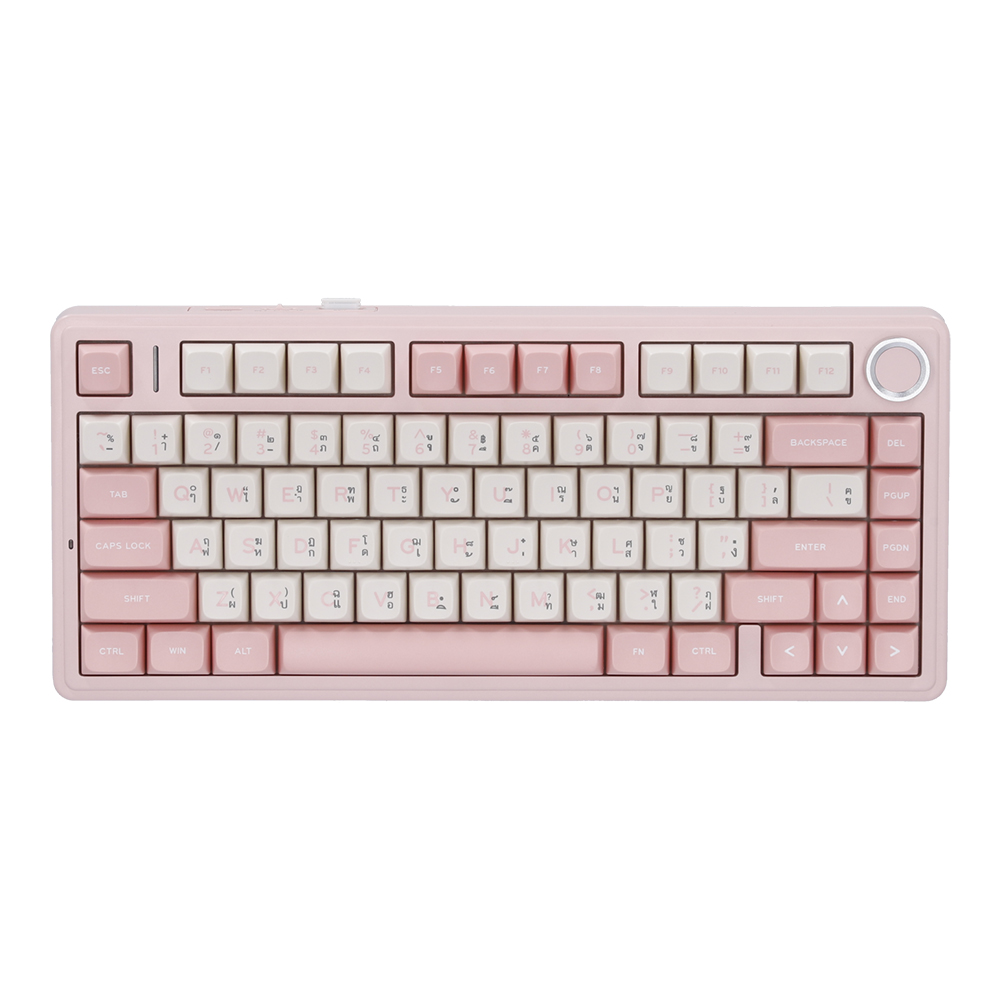 WIRELESS KEYBOARD (คีย์บอร์ดไร้สาย) AULA F75 - STRAWBERRY MINT SWITCH RGB EN/TH PINK-WHITE
