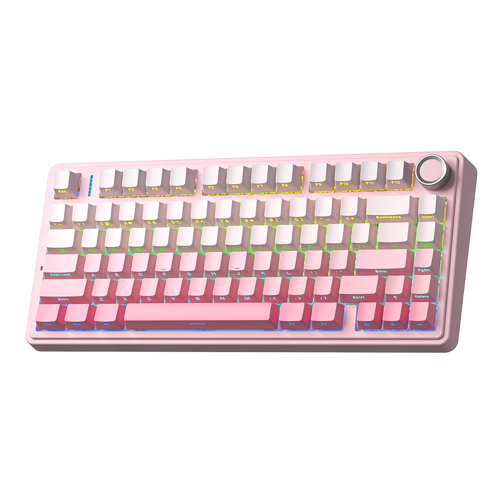 WIRELESS KEYBOARD (คีย์บอร์ดไร้สาย) AULA F75 - DREAM SAKURA SWITCH EN RGB PINK GRADIENT