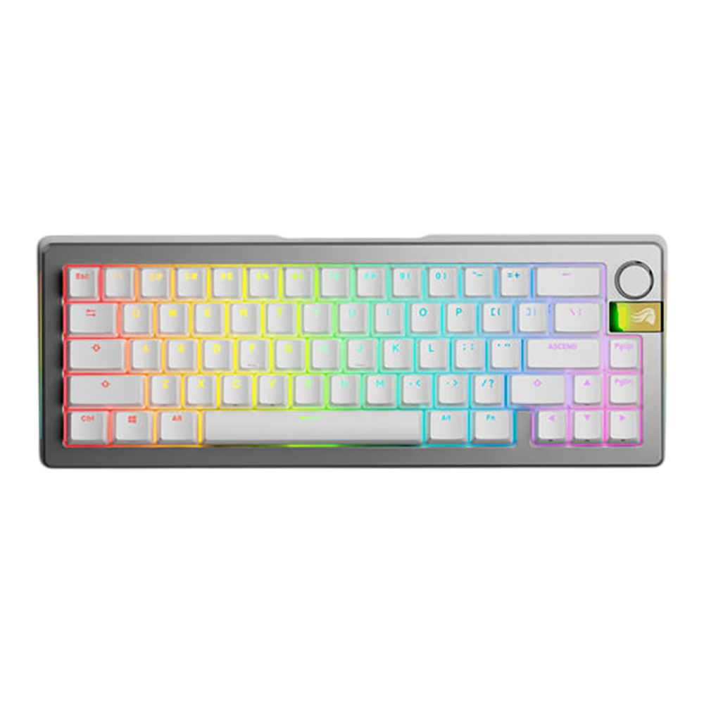 WIRELESS KEYBOARD (คีย์บอร์ดไร้สาย) GLORIOUS GMMK 3 PRO HE PREBUILT WIRELESS 65% - GLORIOUS FOX LINEAR HE SWITCH RGB EN SILVER