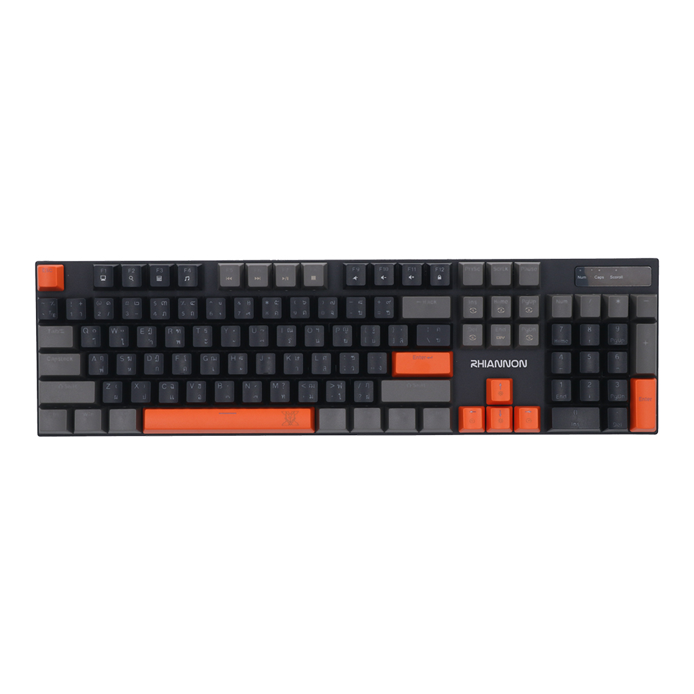 KEYBOARD (คีย์บอร์ด) NUBWO X62 RHIANNON - RED SWITCH MULTI COLOR BACKLIT EN/TH BLACK-GREY-ORANGE