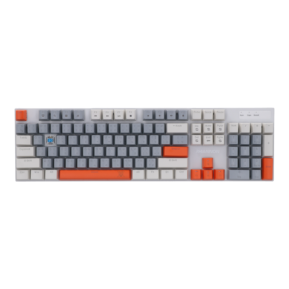 KEYBOARD (คีย์บอร์ด) NUBWO X62 RHIANNON - BLUE SWITCH MULTI COLOR BACKLIT EN/TH WHITE-GREY-ORANGE