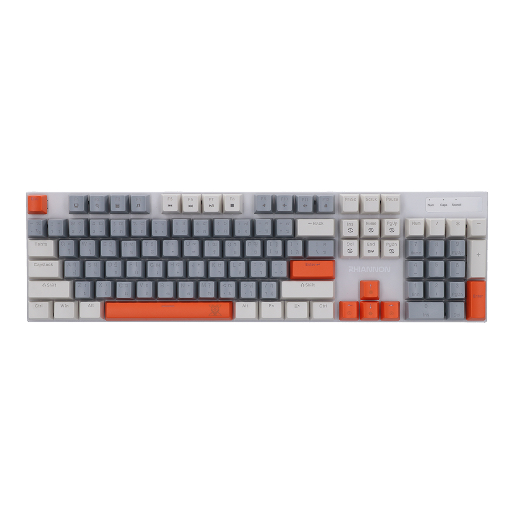 KEYBOARD (คีย์บอร์ด) NUBWO X62 RHIANNON - RED SWITCH MULTI COLOR BACKLIT EN/TH WHITE-GREY-ORANGE