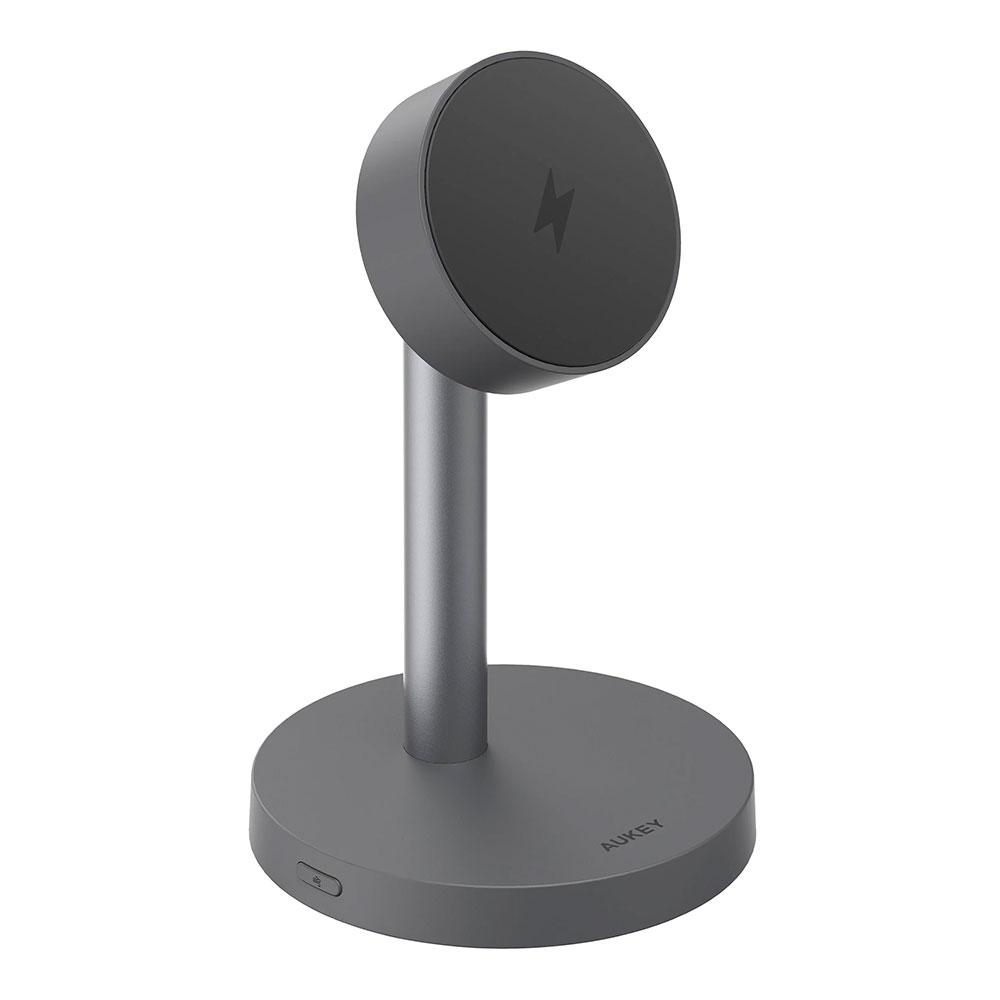 WIRELESS CHARGER (ที่ชาร์จไร้สาย) AUKEY Qi2.2 MAGFUSION 1X MAGNETIC WIRELESS CHARGER LC-MC111 - DARK GRAY