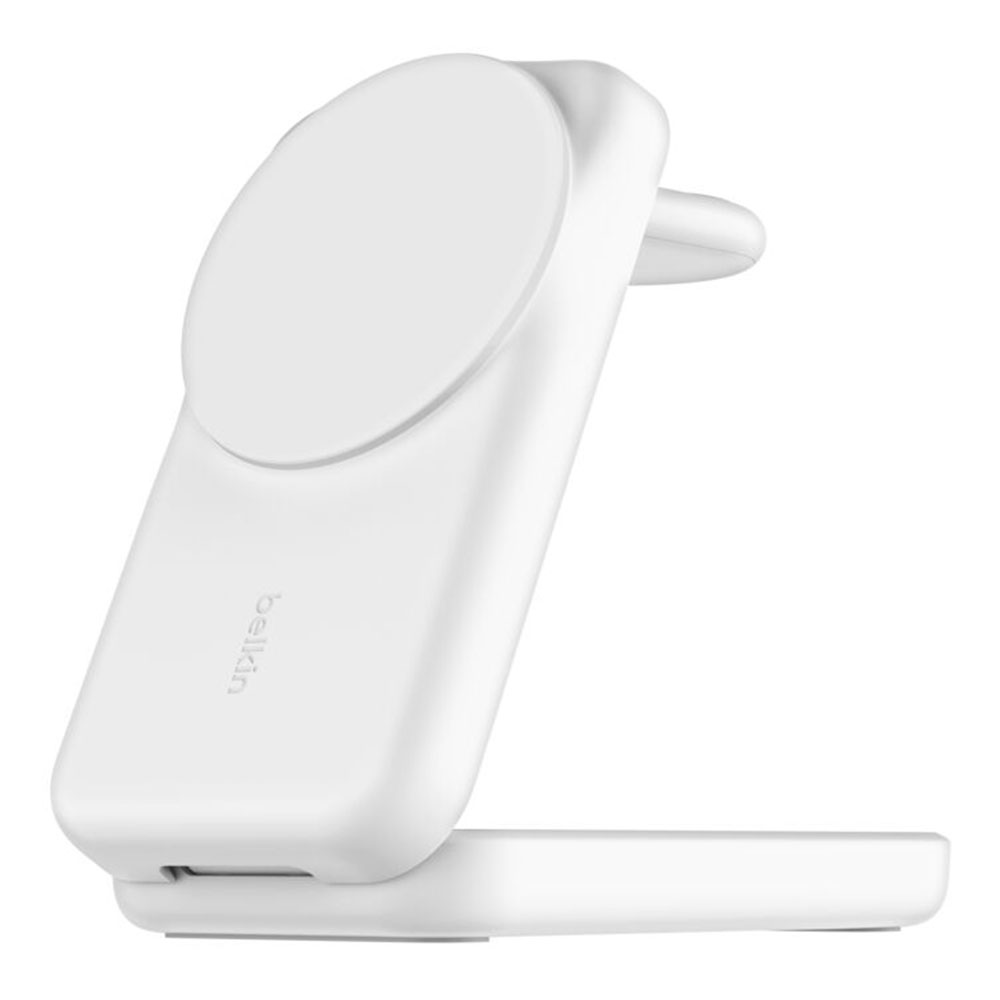 WIRELESS CHARGER (ที่ชาร์จไร้สาย) BELKIN ULTRACHARGE 3-IN-1 FOLDABLE MAGNETIC CHARGER - 25W Qi2 WHITE WIZ036THWH
