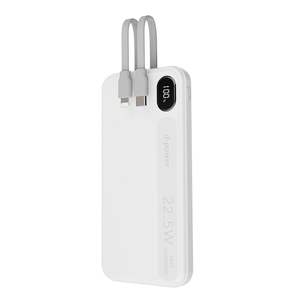 POWER BANK (พาวเวอร์แบงค์) D-POWER GC1006 - 10000 mAh WHITE