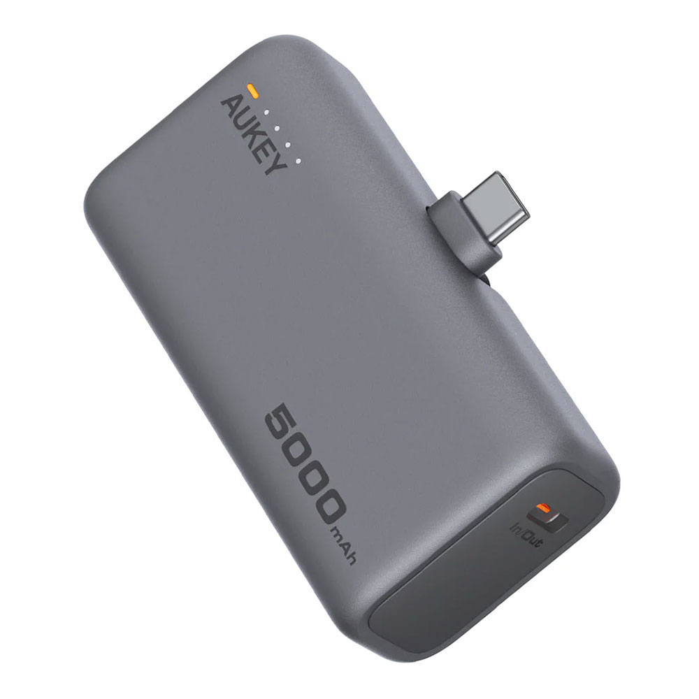 POWER BANK (พาวเวอร์แบงค์) AUKEY PB-Y59 SPARK MINI 5000 PORTABLE WITH BUILT-IN USB-C PORT - 5000 mAh 20W DARK GRAY