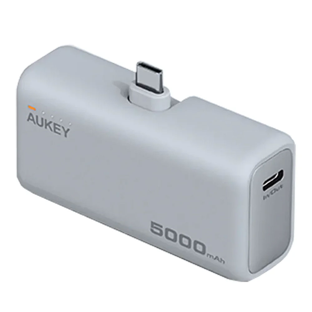 POWER BANK (พาวเวอร์แบงค์) AUKEY PB-Y59 SPARK MINI 5000 PORTABLE WITH BUILT-IN USB-C PORT - 5000 mAh 20W FROST WHITE