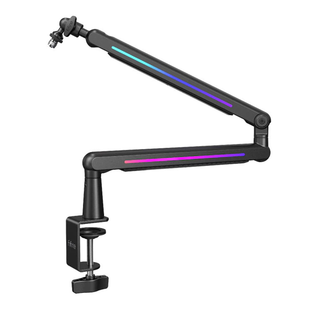 MICROPHONE ARM (ขาตั้งไมโครโฟน) FIFINE BM88 PRO - HEAVY-DUTY RGB METAL BOOM ARM STAND BLACK