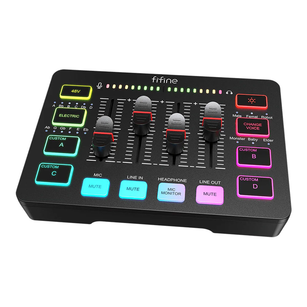 AUDIO MIXER (ออดิโอมิกเซอร์) FIFINE AMPLIGAME SC3 GAMING MIX - BLACK
