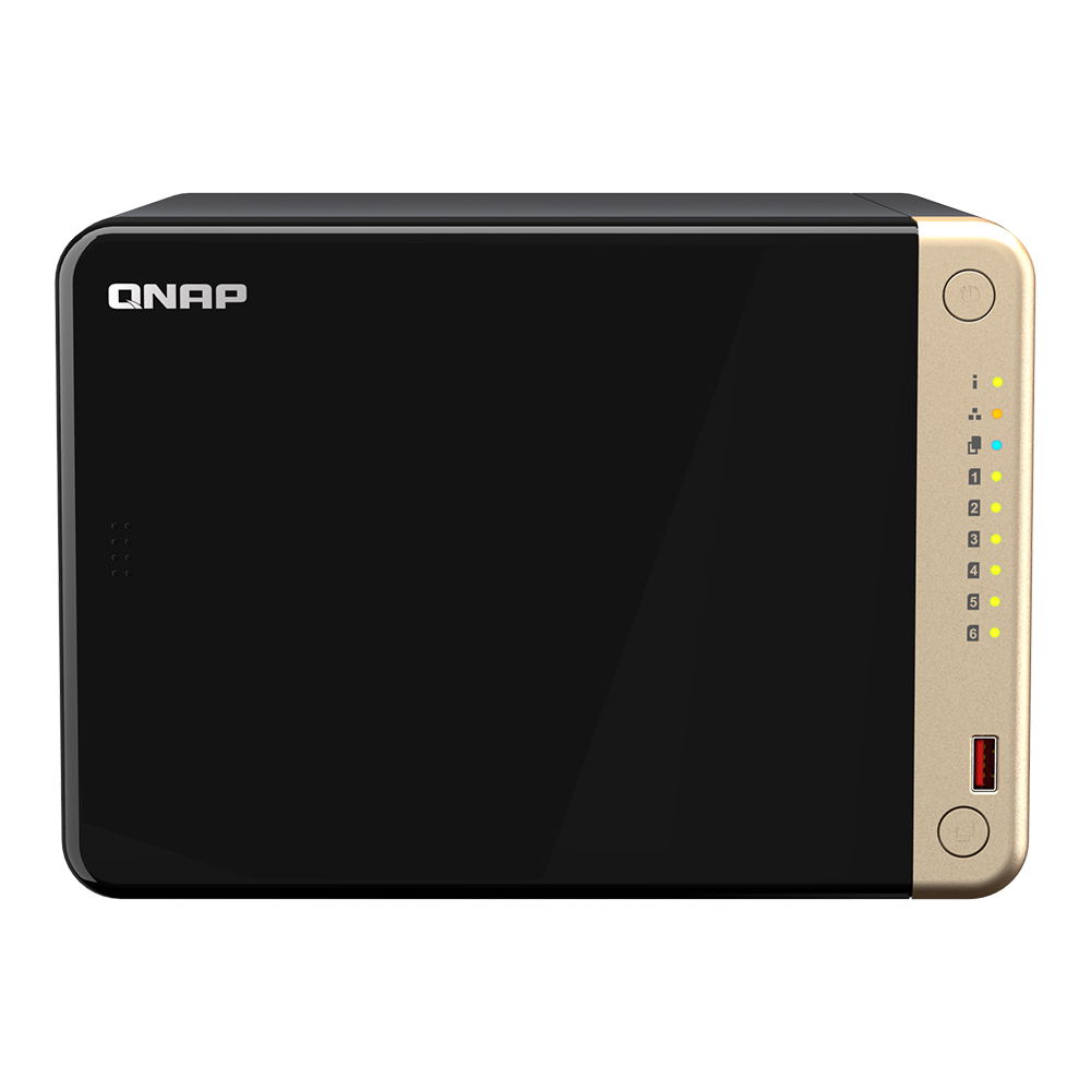 NAS (อุปกรณ์จัดเก็บข้อมูลบนเครือข่าย) QNAP TS-664-8G - 6 BAY INTEL CELERON N5095 4-CORE 4-THREAD UP TO 2.9 GHz 8 GB SODIMM DDR4 2.5GbE