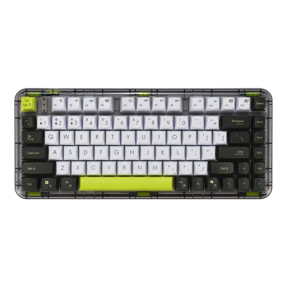 WIRELESS KEYBOARD (คีย์บอร์ดไร้สาย) ASUS JELLY75 KEYBOARD KD201 - LINEAR SWITCH WHITE BACKLIT EN/TH VOLT GREEN