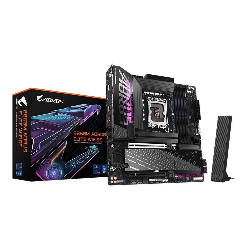MAINBOARD (เมนบอร์ด) GIGABYTE B860M AORUS ELITE WIFI6E (REV. 1.1) - INTEL SOCKET 1851 DDR5 MICRO-ATX