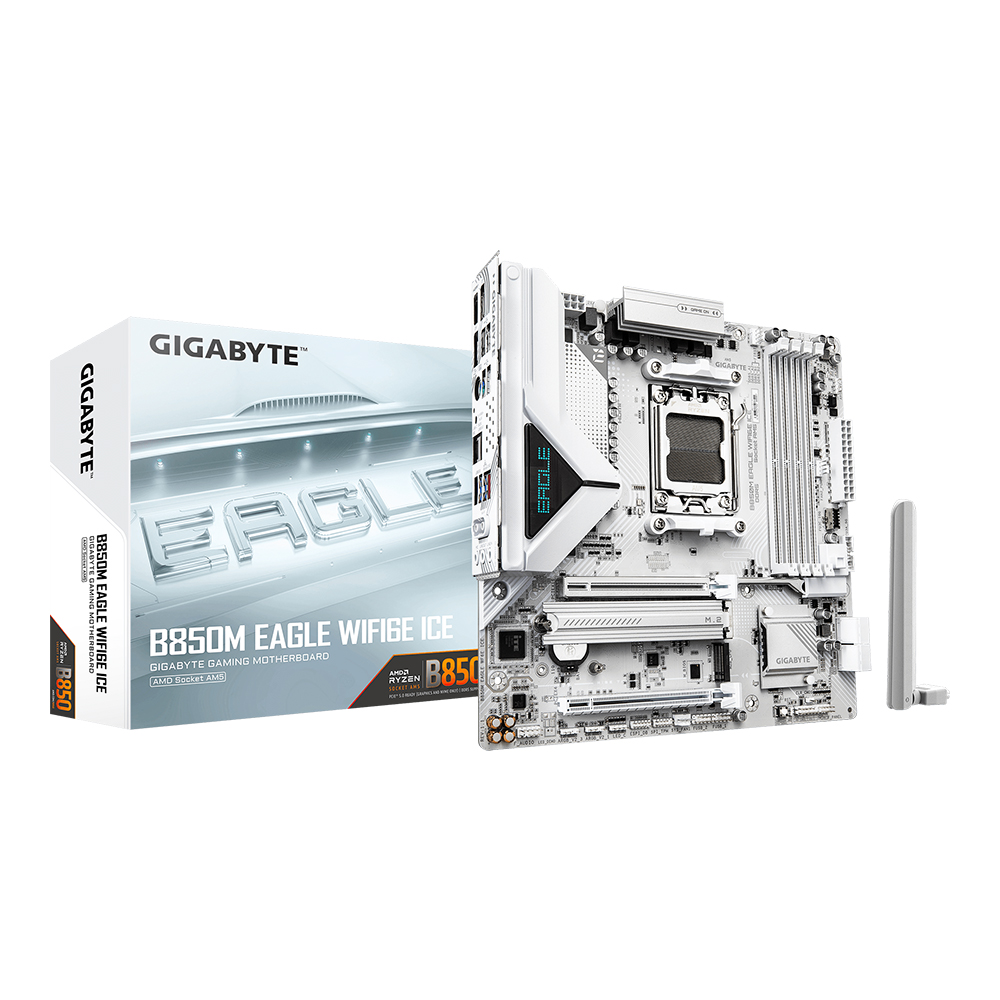 MAINBOARD (เมนบอร์ด) GIGABYTE B850M EAGLE WIFI6E ICE (REV. 1.1) - AMD SOCKET AM5 DDR5 MICRO-ATX