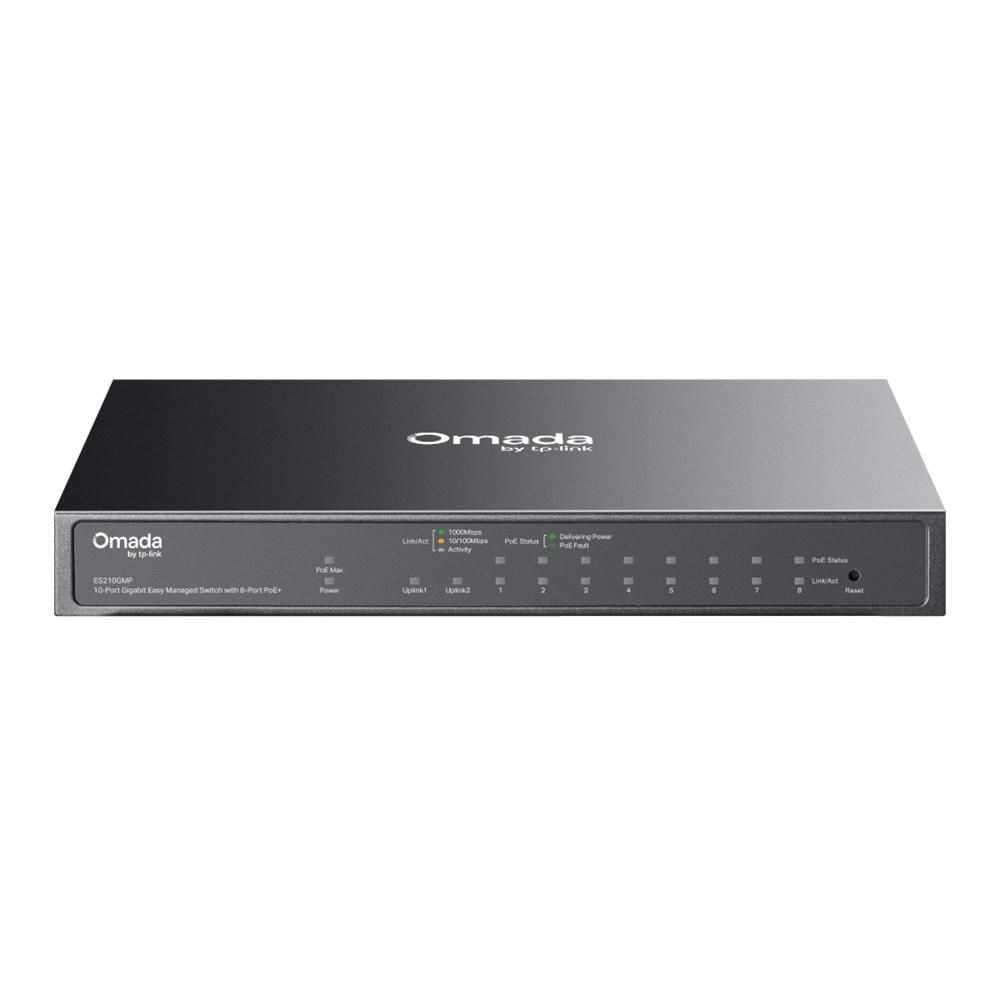 SWITCH (สวิตช์) TP-LINK OMADA ES210GMP (V1.2) - OMADA 10-PORT GIGABIT EASY MANAGED SWITCH WITH 8-PORT PoE+