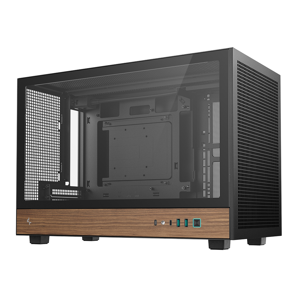 CASE (เคส) DEEPCOOL CH260 WOOD - MICRO-ATX BLACK