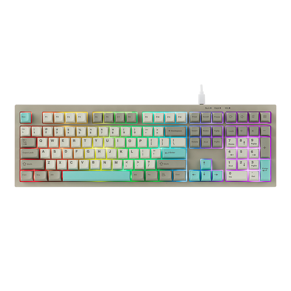 KEYBOARD (คีย์บอร์ด) AULA S102 - MEMBRANE SWITCH MULTI COLOR BACKLIT EN/TH GRAY