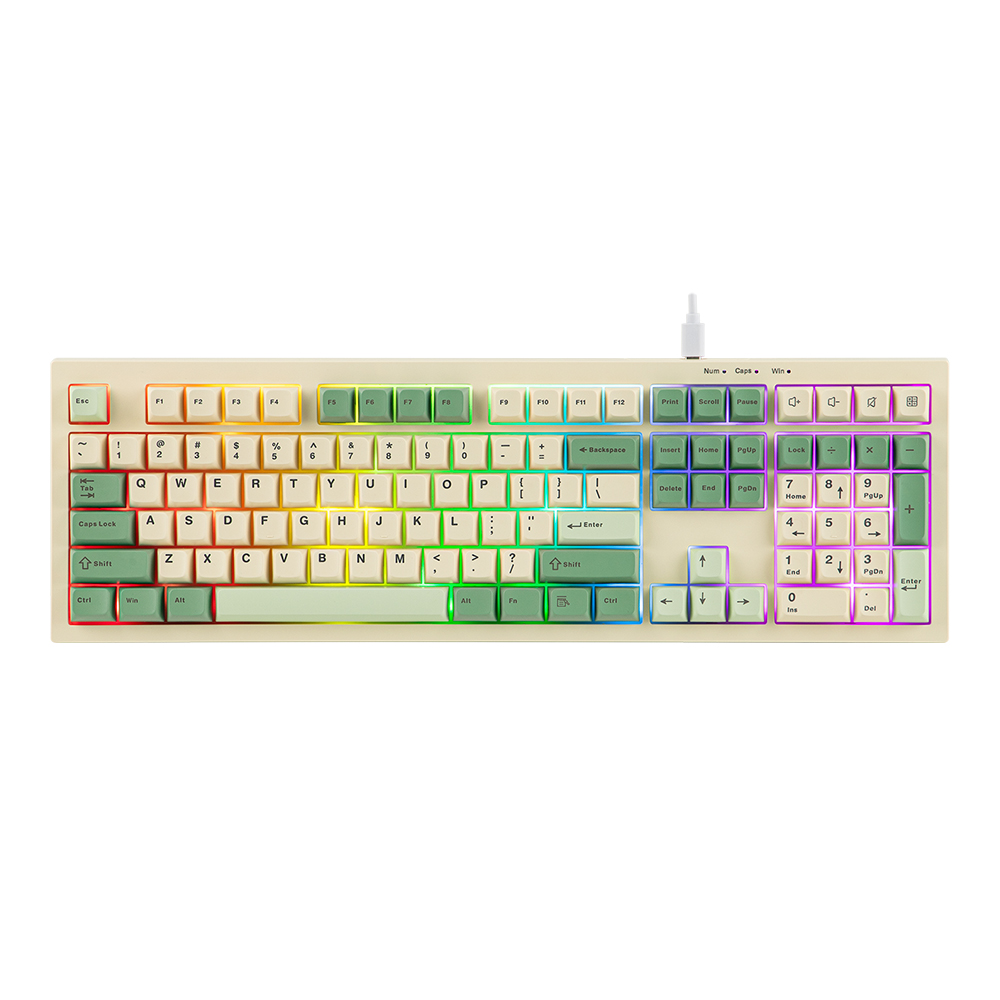 KEYBOARD (คีย์บอร์ด) AULA S102 - MEMBRANE SWITCH MULTI COLOR BACKLIT EN/TH GREEN