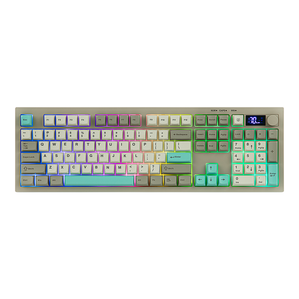 WIRELESS KEYBOARD (คีย์บอร์ดไร้สาย) AULA S102 PRO - MEMBRANE SWITCH RGB EN/TH GRAY