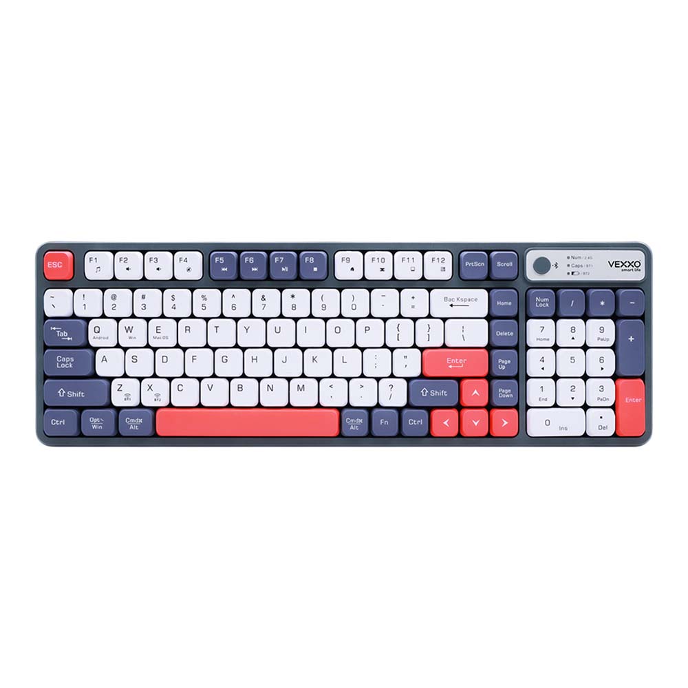 WIRELESS KEYBOARD (คีย์บอร์ดไร้สาย) VEXXO KWB31 - NON-BACKLIT EN/TH NAVY BLUE
