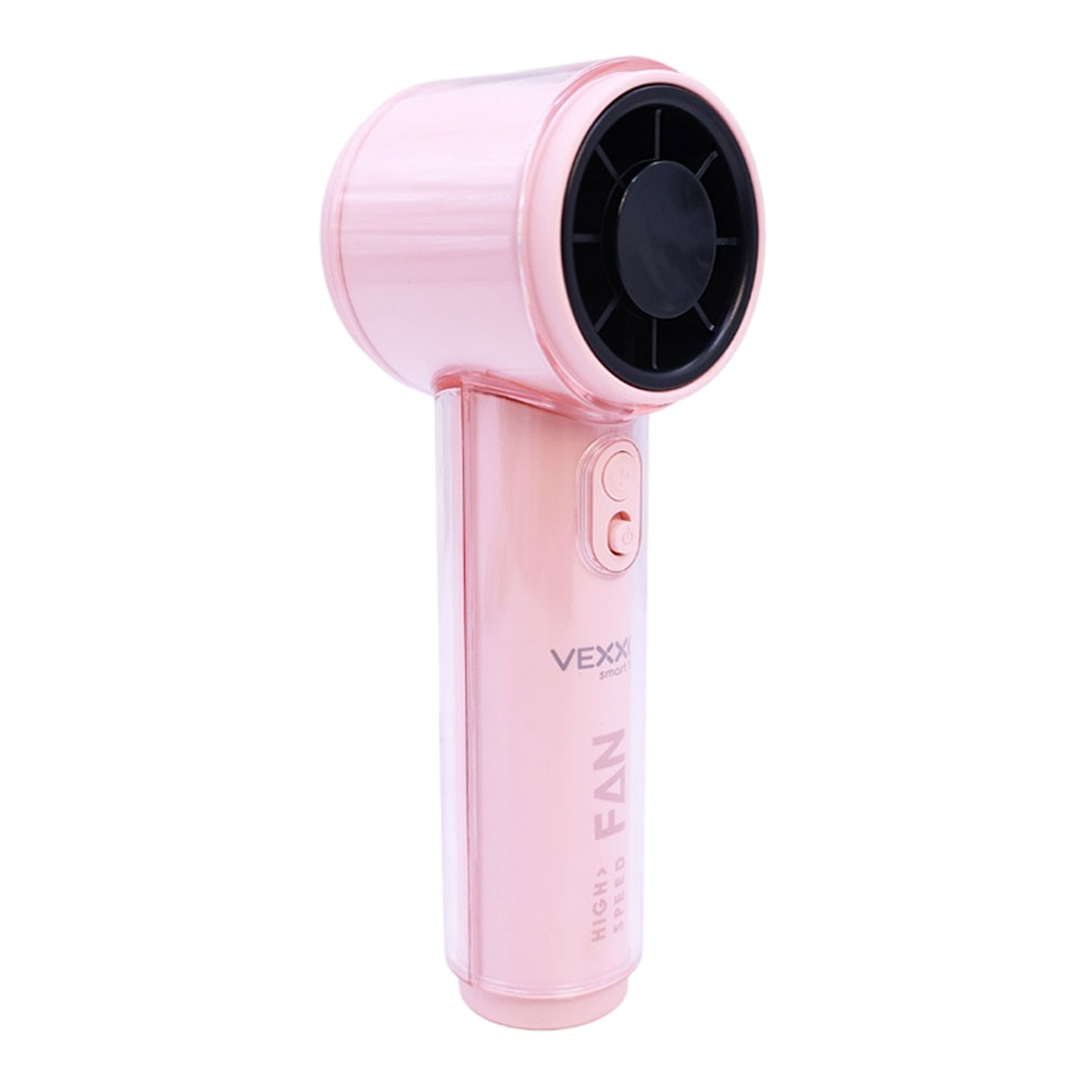 HANDHELD MINI FAN (พัดลมพกพาขนาดเล็ก) VEXXO VMF-H04 - TRANSPARENT DIGITALDISPLAY - PINK F5FAN-VE25-HL42