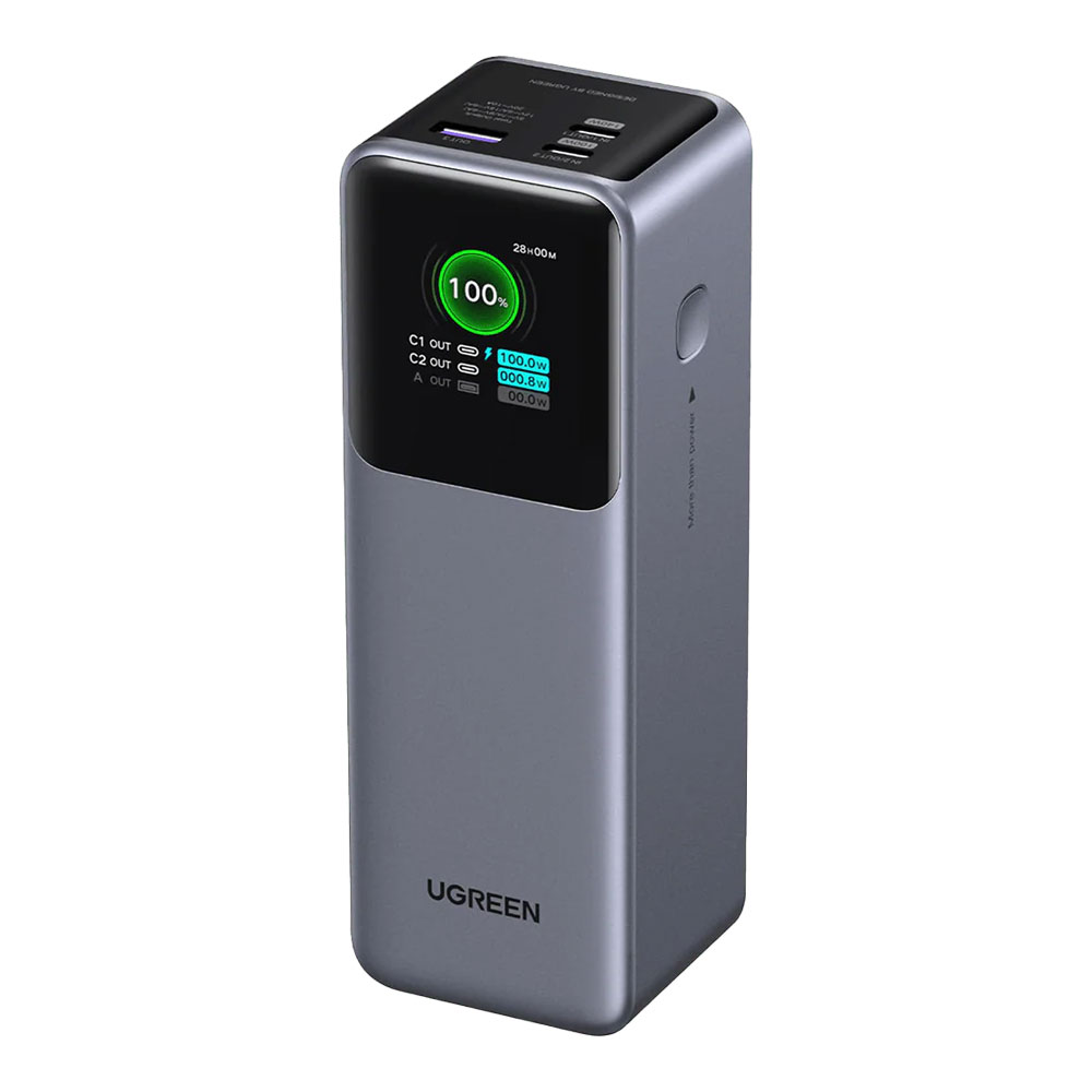 POWER BANK (พาวเวอร์แบงค์) UGREEN PB722 NEXODE - 25000mAh 200W WITH SMART DIGITAL DISPLAY BLACK